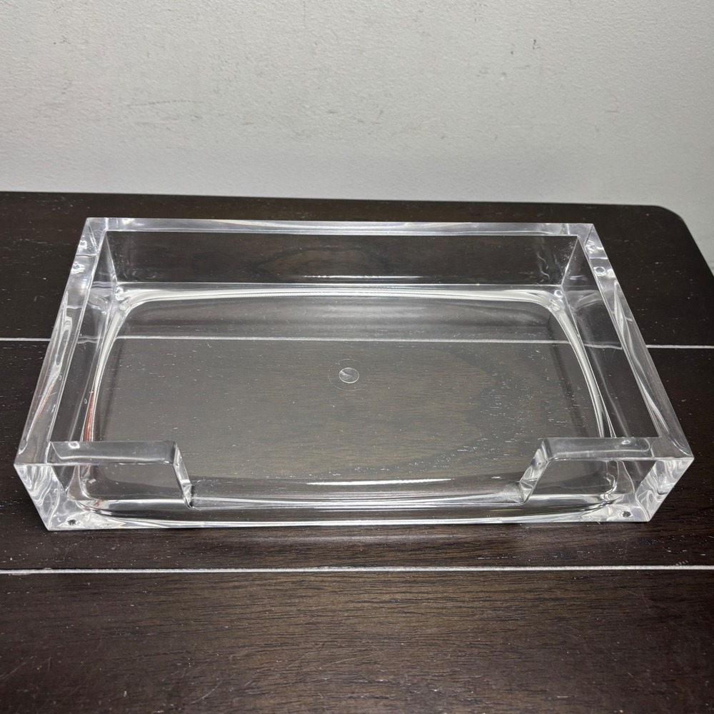 Clear Acrylic Desk Tray | Guest Towel Holder | Office Organizer | 9.25"